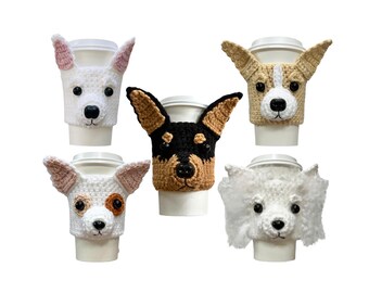 Chihuahua Crochet Pattern Bundle: 5 Dog Breed Cup Cozy Designs (Digital Download)