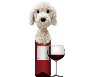 Doodle Dog Wine Bottle Cover - Bar Decor Gift for Dog Moms