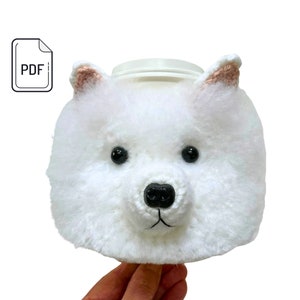 American Eskimo Crochet Pattern, Cup Cozy Pattern, Realistic Dog Crochet Pattern, Crochet Dog Breed, Dog Lovers Pattern, Crochet Gift