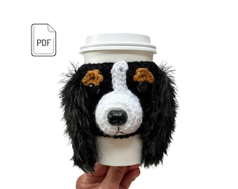 Cavalier King Charles Spaniel Cup Cozy Pattern, Realistic Dog Crochet Pattern, Crochet Dog Breed, Dog Lover's Pattern, Crochet Gift Pattern