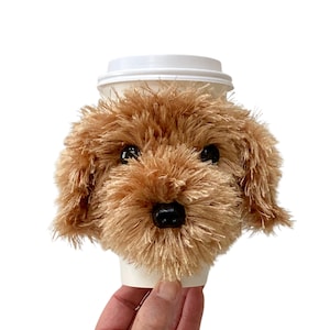 Mini Goldendoodle Dog Cup Cozy, Miniature Golden Doodle Dog, Goldendoodle Gifts, Realistic Dog Themed Gift, Dog Lover Dog Mom or Dad Gift