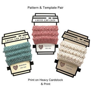 Modèle confortable de tasse au crochet facile - motif de point de picot + modèle confortable imprimable de café (cadeau à téléchargement numérique)