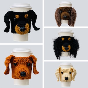 Wiener Dog Crochet Pattern, Crochet Dachshund Dog, Cup Cozy Pattern, Realistic Dog Breed Crochet, Dog Lover&#39;s Pattern, Crochet Dog Gift