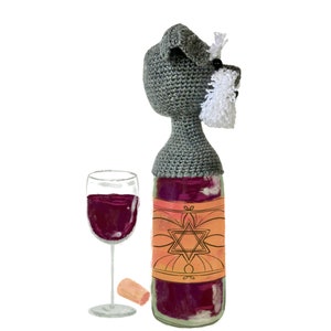 Schnauzer Wine Topper Dog Crochet Pattern, Amigurumi Crochet Gift Idea image 3