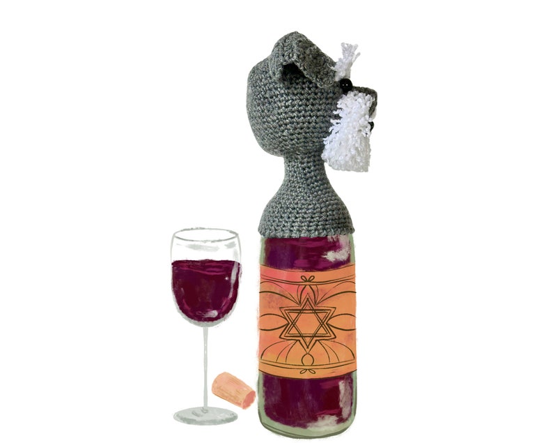 Schnauzer Wine Topper Dog Crochet Pattern, Amigurumi Crochet Gift Idea image 3