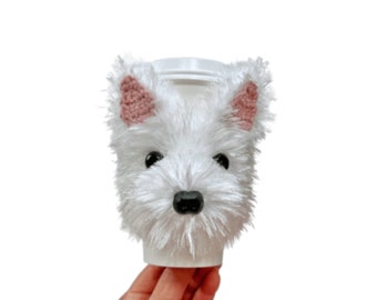 Westie Cup Cozy, Westie Dog Gift, West Highland Terrier Owner or Lover, Realistic Dog Themed Gift, Breed Specific Gifts, Dog Mom Dad Present