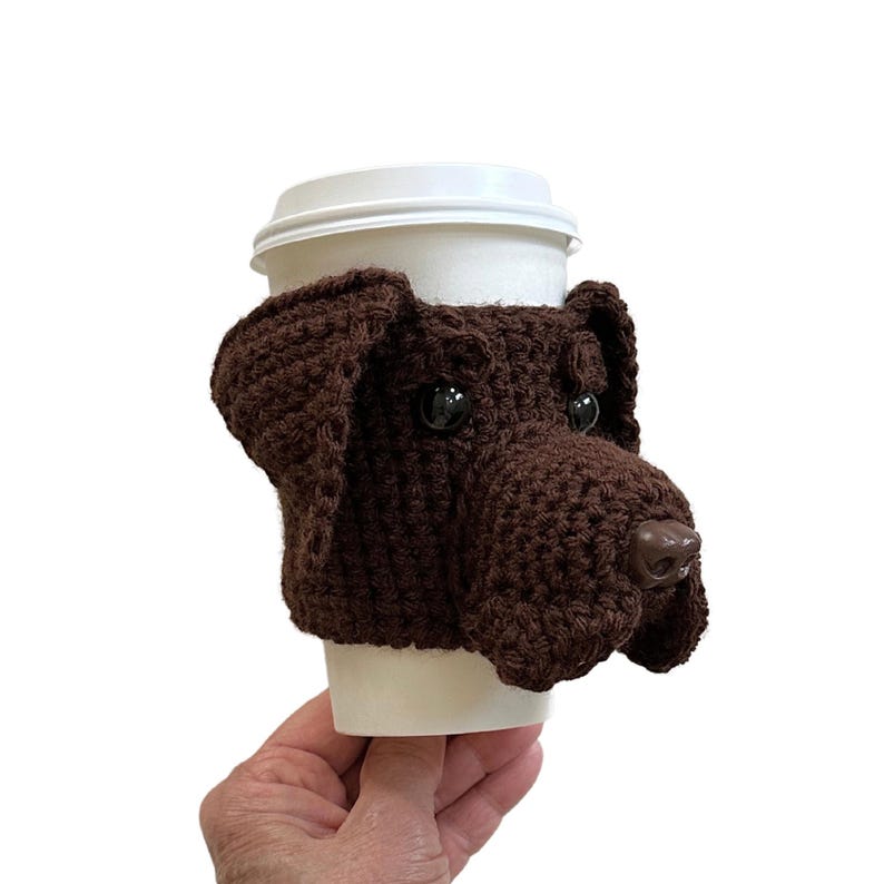 Realistic Labrador Crochet Pattern: Black, Chocolate, Yellow Lab Cup Cozy Pattern (PDF Crochet Gift Pattern) image 8