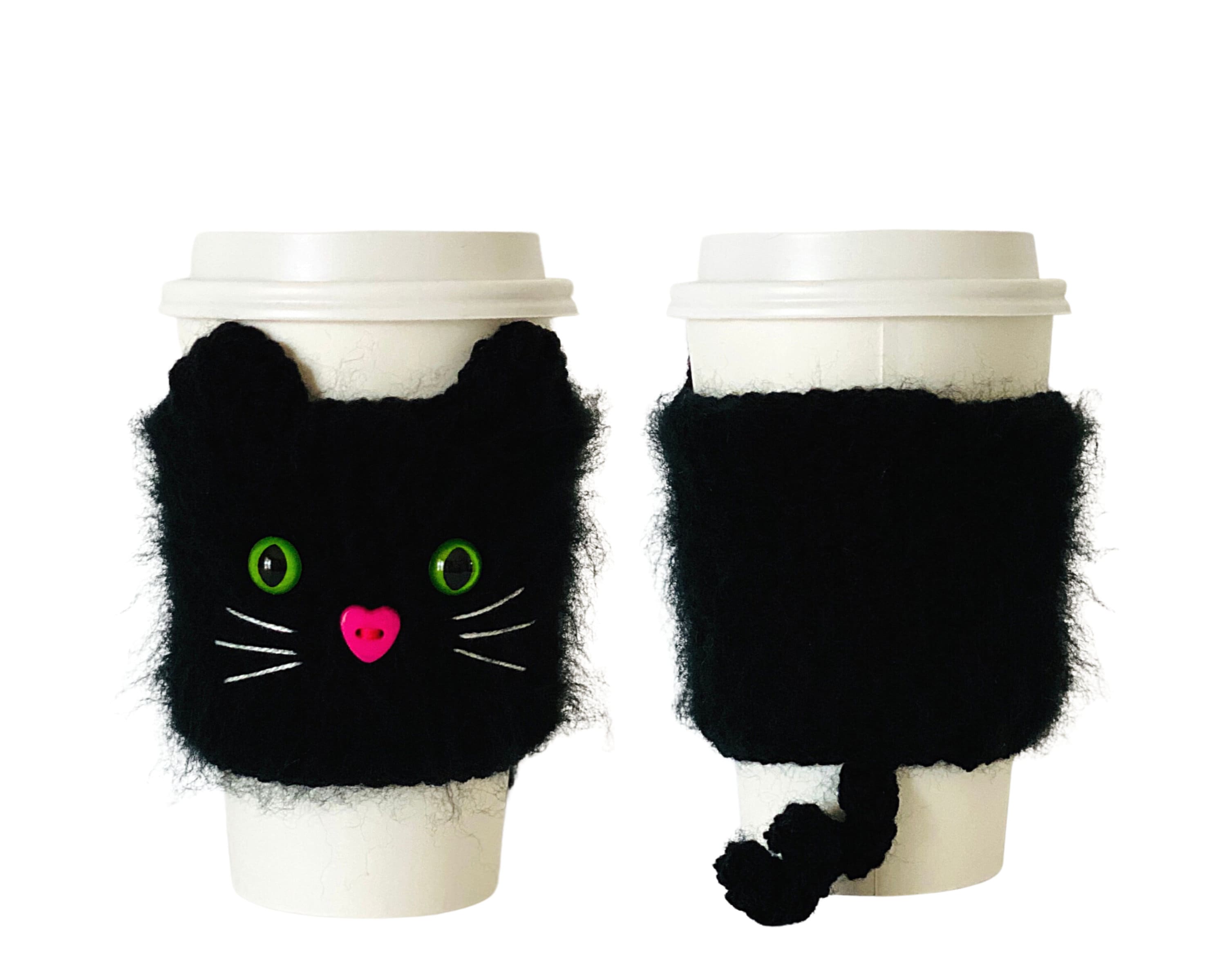 30 Black Cat Crochet Patterns for Amigurumi, Bags, Keychains, and Cozy Handmade Gifts 16 Fluffy Black Cat Cup Cozy