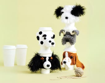 Dog Breed Crochet Patterns, Cup Cozy Patterns, Crochet Dog Pattern, Small Dog Crochet, Big Dog Crochet, Realistic Dog Lovers Pattern