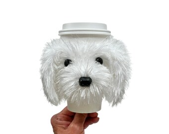 Maltese Cup Cozy, Maltese Gifts, Maltese Dog Owner or Lover, Realistic Dog Themed Gift, Breed Specific Gifts, Dog Mom or Dad Present