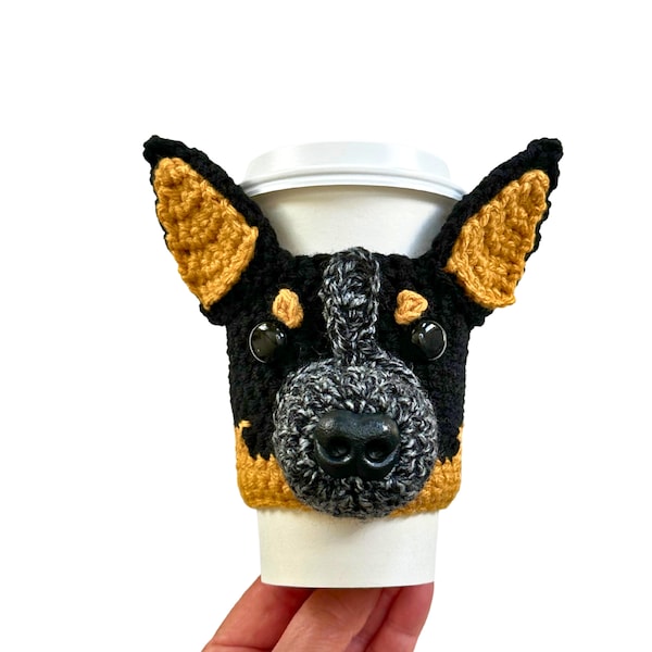 Australian Cattle Dog Cup Cozy, Blue Heeler Dog Gift, Heeler Family, Dog Lover Gift, Realistic Dog Gift, Reusable Coffee Cozy