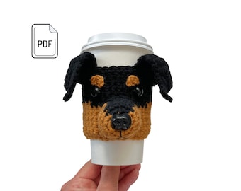 Min Pin Crochet Pattern, Cup Cozy Pattern, Miniature Pinscher, Realistic Dog Breed, Min Pin Dog Lover's Pattern, Crochet Dog Gift