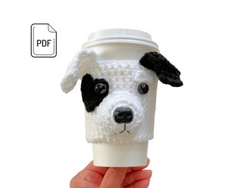 Puppy Crochet Pattern, Cup Cozy Pattern, Realistic Puppy Dog Crochet Pattern, Crochet for Dogs, Crochet Dog Gift, Crochet Dog Lover Gift