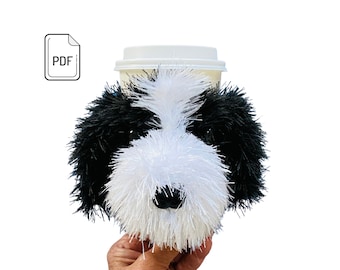 Bernedoodle Cup Cozy Pattern, Doodle Dog Crochet Pattern, Realistic Dog, Crochet Dog Breed, Dog Lover’s Pattern, Crochet Gift Pattern