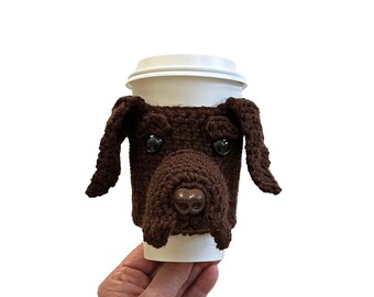 Chocolate Labrador Cup Cozy, Labrador Retriever Gifts, Chocolate Lab Dog Themed Gift, Realistic Dog Breed Gifts, Labrador Mom or Dad