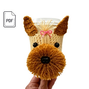 Yorkie Cup Cozy Pattern, Yorkie Crochet Pattern, Yorkshire Terrier, Realistic Dog, Crochet Dog Breed, Dog Lover’s Pattern, Crochet Dog Gift