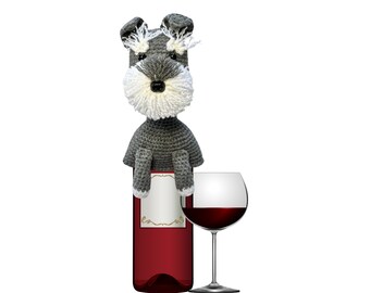 Miniature Schnauzer Wine Bottle Topper - Wine Gift for Dog Lovers