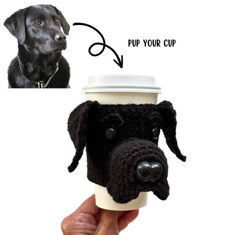 Realistic Labrador Crochet Pattern: Black, Chocolate, Yellow Lab Cup Cozy Pattern (PDF Crochet Gift Pattern) image 5
