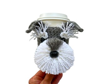 Schnauzer Dog Cup Cozy, Miniature Schnauzer Owner Gift, Mini Schnauzer Mom, Schnauzer Lover, Schnauzer Dog Mom, Dog Themed Gifts