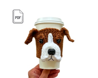 Boxer Puppy Cup gezellig patroon, haakpatroon bokser, realistische hond, gehaakt hondenras, haak voor hond, patroon hondenliefhebbers, gehaakt cadeau