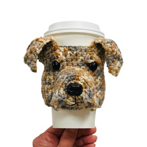 Brindle Pit bull Cup Cozy, Pit Bull Gifts, Staffordshire Pitbull Dog Owner or Lover, Realistic Dog Themed Gift, Dog Mom or Dad Present