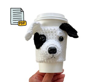 Puppy Crochet Pattern, Cup Cozy Pattern, Realistic Puppy Dog Crochet Pattern, Crochet for Dogs, Crochet Dog Gift, Crochet Dog Lover Gift