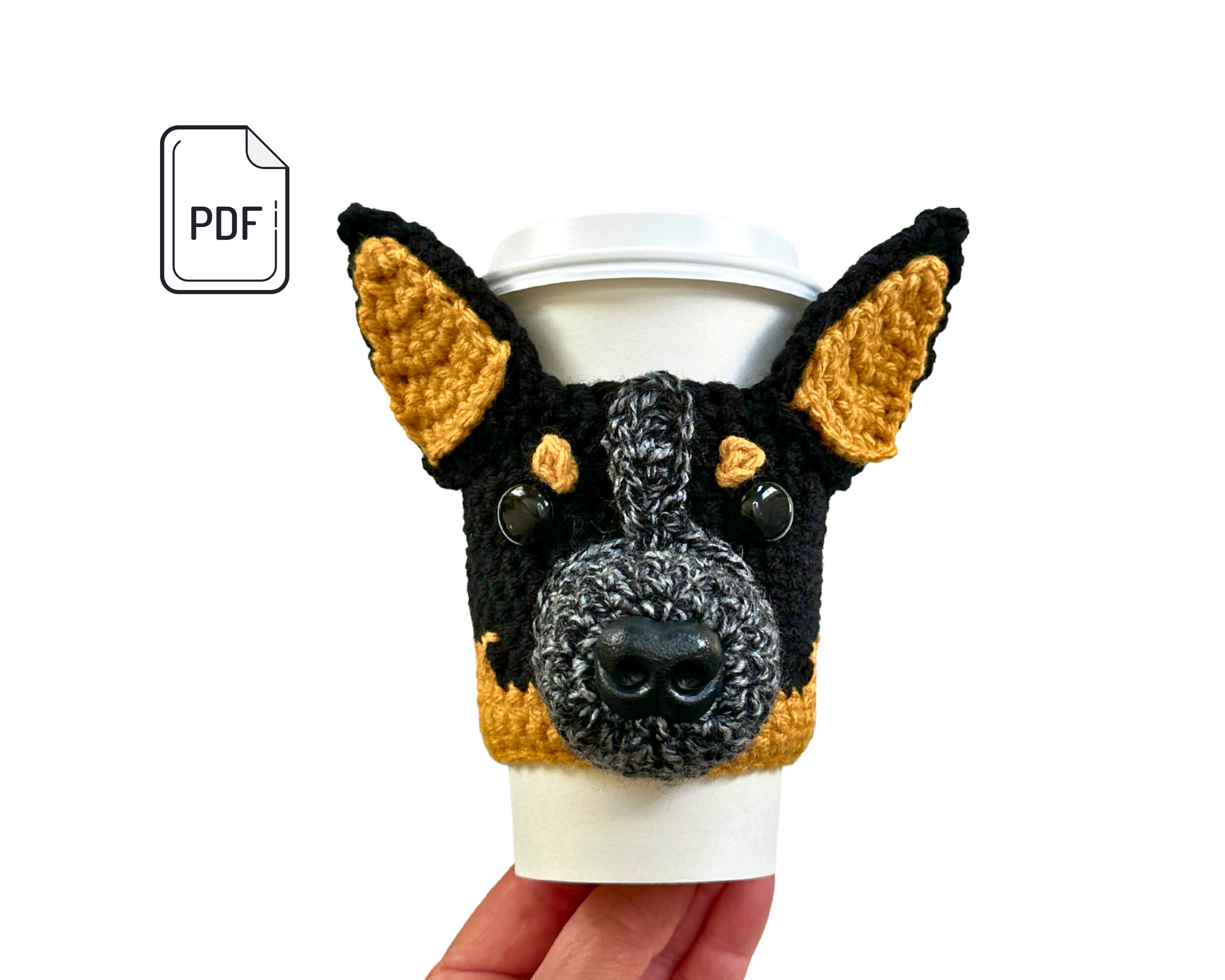 40 Dog Crochet Patterns for Amigurumi, Wearables, and Giftable Makes 24 Australian Cattle Dog Cup Cozy Crochet Pattern: Blue