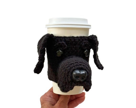 Realistic Labrador Crochet Pattern: Black, Chocolate, Yellow Lab Cup Cozy Pattern (PDF Crochet Gift Pattern)