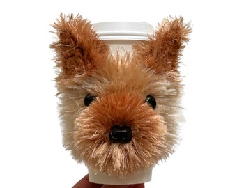 Yorkie Dog Cup Cozy, Yorkshire Terrier, Yorkie Gifts, Yorkie Lover, Yorkie Mom, Dog Mom or Dad, Realistic Dog Themed Gift, Dog Breed Gifts