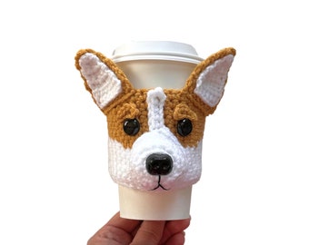 Pembroke Welsh Corgi Cup Cozy, Corgi Gift, Corgi Owner or Lover, Realistic Dog Themed Gift, Breed Specific Gifts, Dog Mom or Dad Present