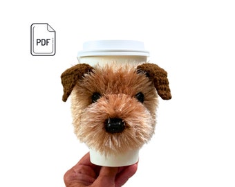 Border Terrier Cup Cozy Pattern, Realistic Dog Crochet Pattern, Crochet Dog Breed, Crochet for Dog, Dog Lovers Pattern, Crochet Gift Pattern