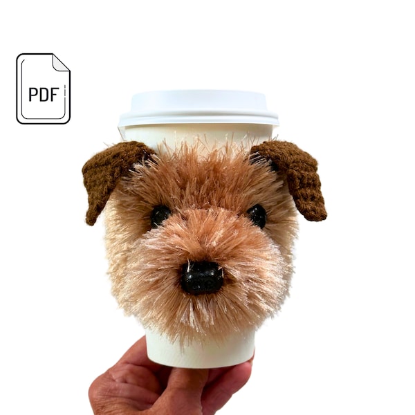 Border Terrier Cup Cozy Pattern, Realistic Dog Crochet Pattern, Crochet Dog Breed, Crochet for Dog, Dog Lovers Pattern, Crochet Gift Pattern