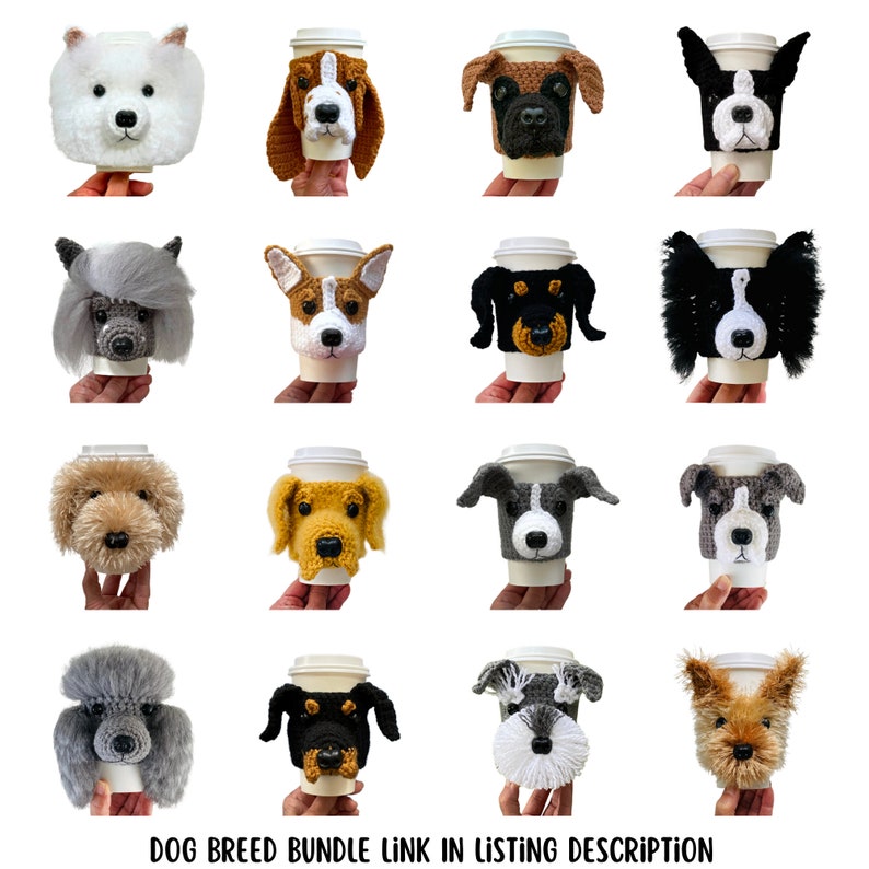 Miniature Dachshund Dog Cup Cozy Pattern Bundle, Dachshund Crochet Pattern, Realistic Dog Breed, Dog Lovers Pattern, Crochet Dog Gift image 8