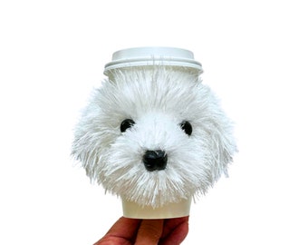 Bichon Frise Gift, Bichon Dog Lover Gift, Bichon Dog Mom, Bichon Frise Dog Dad, Dog Face Mug Cozy, Realistic Dog Cup Cozy