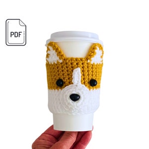 Corgi Crochet Pattern, Welsh Corgi Cup Cozy Pattern, Corgi Puppy, Corgi Dog Crochet Pattern, Dog Breed Crochet, Crochet Dog Gift