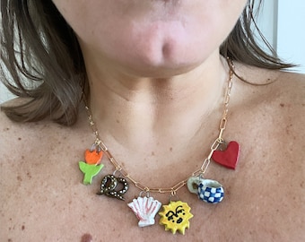 Custom Handmade Clay Charm Necklace - Choose Your Charms!