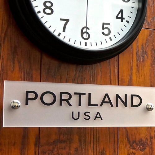 World Clock Sign Time Zone Clock Signs Wood Sign for Wall Etsy