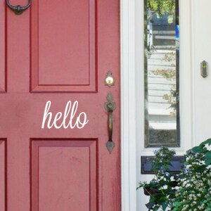 Front Door Decoration Hello Decal Sign Custom Vinyl Saying Monogram 6. ...