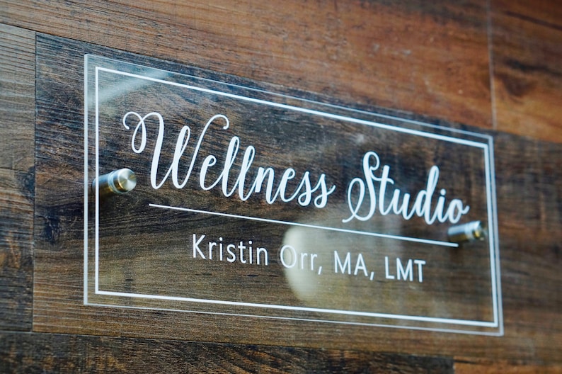Door Name Plate Clear Acrylic Shown As 5 X 12 Inches Etsy