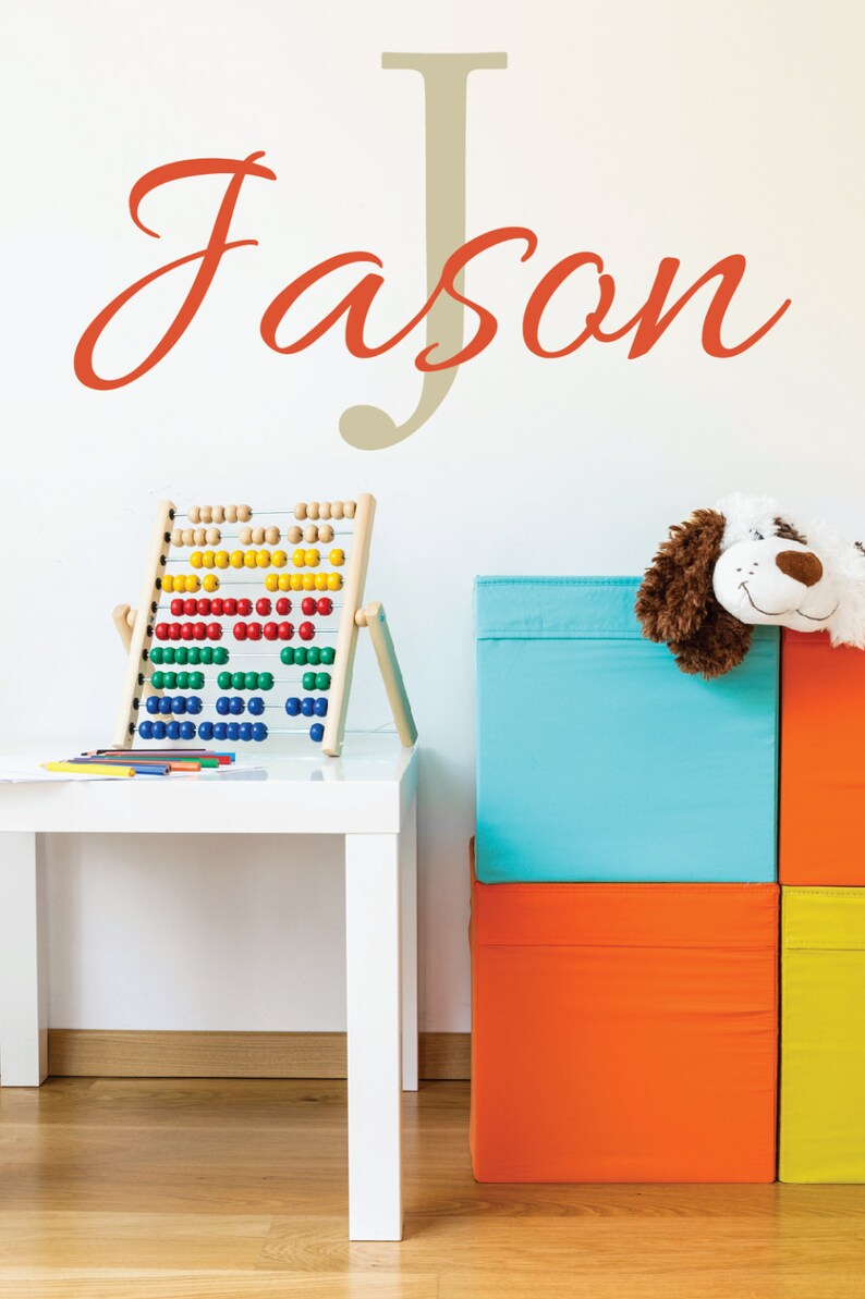 Children Wall Art Personalized Name Initial Monogram Vinyl Etsy