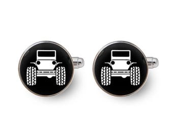 Abotoaduras Off Road, Abotoaduras de aventura Offroad, Abotoaduras para caminhonetes, Abotoaduras para carros de aventura, Abotoaduras para carros off-road 4x4 americanos - com caixa de presente