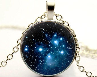 pleiades star necklace,pleiades necklace,pleiades star pendant,galaxy necklace,nebula necklace,pleiades jewelry,star necklace -with gift box