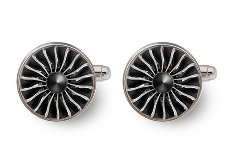 plane engine cufflinks,aviation cufflinks,airplane cufflinks,aircraft cufflinks,aviator gift,pilot gifts for men with gift box image 1