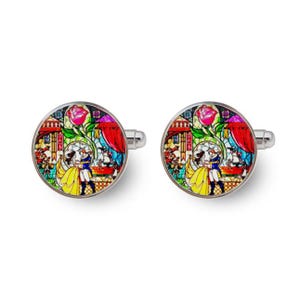 beauty and the beast cufflinks,beauty beast cuff links,beauty beast rose,beauty beast gift,beauty beast jewelry,wedding gifts -with Gift Box
