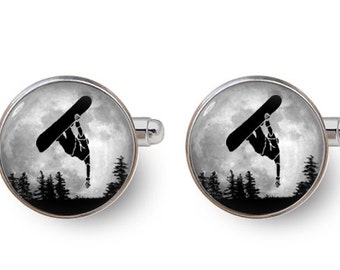 snowboard cufflinks,snowboarding cufflinks,snowboarding, snowboard,men wedding cufflinks,gift for him -with gift box