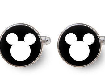 mickey cufflinks,mickey mouse cufflinks,mickey mouse gifts,disney cufflinks,mickey wedding,mickey mouse,disney world cuff -with gift box