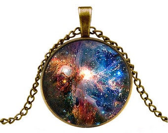 Orion nebula necklace,Orion nebula pendant,space necklace,universe necklace,galaxy necklace -with gift box