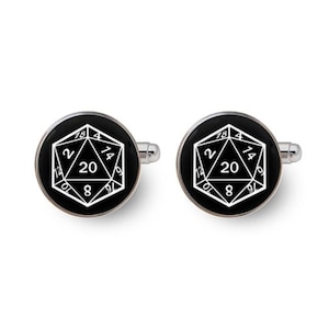 d20 dice,d20 cufflinks,d and d,dnd dice sets,polyhedral dice,d20 dice set,rpg dice,dungeon master cufflinks,dnd cufflinks -with gift box