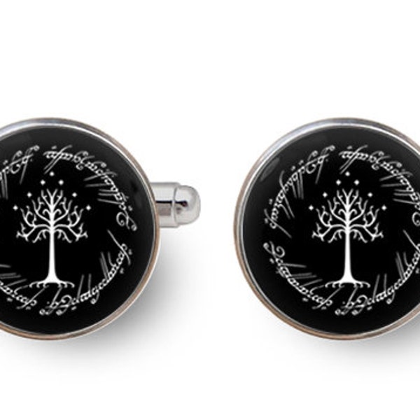 gondor LOTR,LOTR,lord of the rings,tree of gondor,white tree cufflinks,white tree of gondor,white tree of life,wedding gift -with gift box
