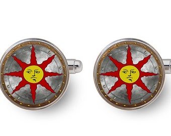 Warriors of Sunlight,Dark Souls cufflinks,praise the sun,Sun Bro,gaming cufflinks,geek groom,groomsmen gift,wedding cufflinks -with gift box